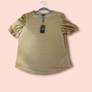 ADRIANNA PAPPELL MUSTARD YELLOW COLORED TOP